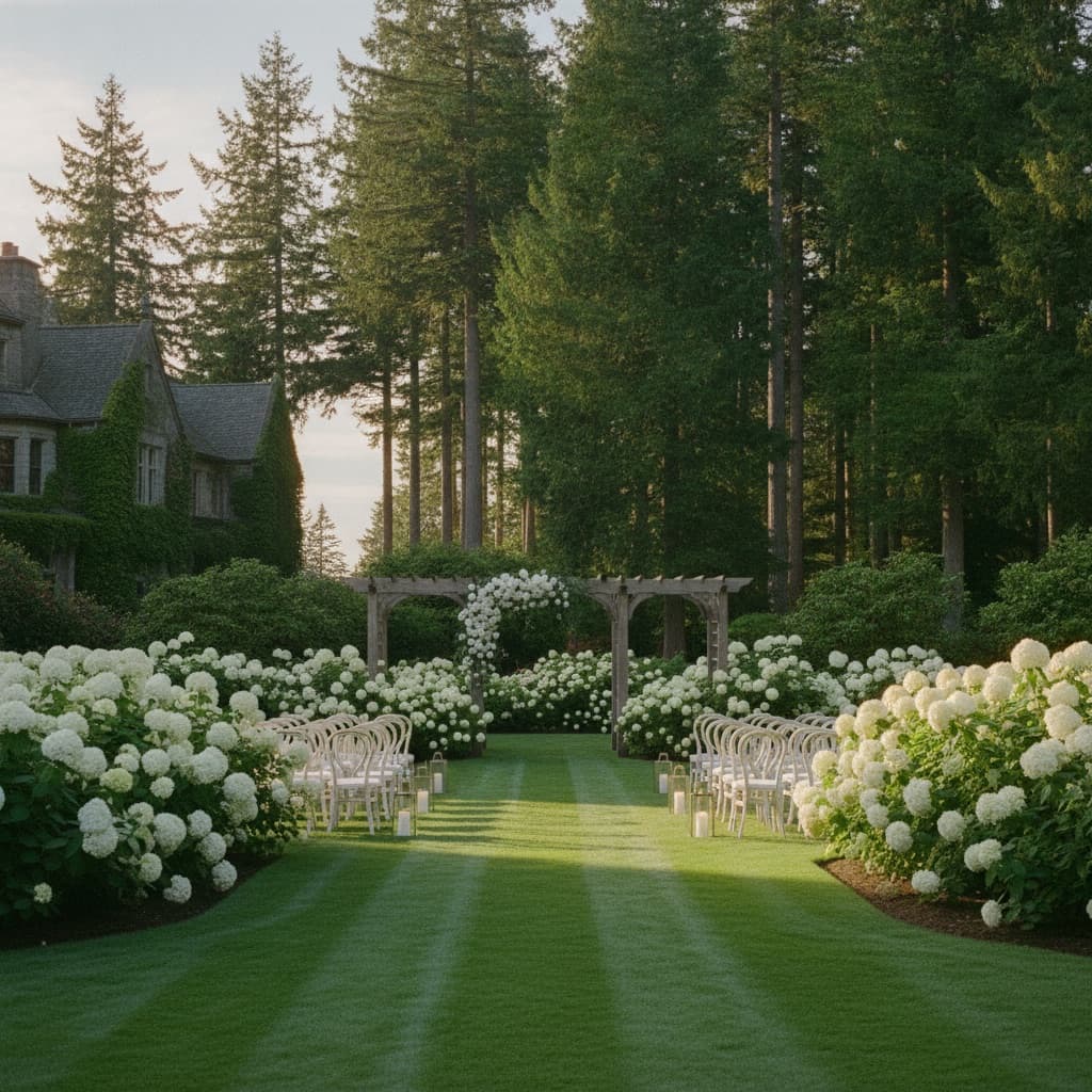 Outdoor wedding ceremony venue estate lawn in Victoria BC — Coastal Miller Landscaping